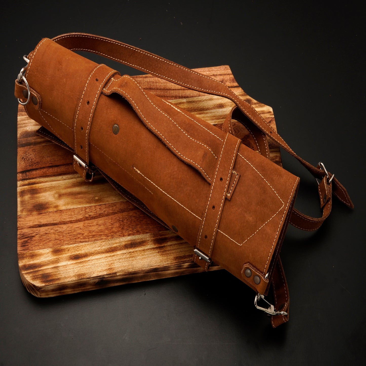 The Gringo 3 Piece Damascus Chef Knife Set & Leather Roll